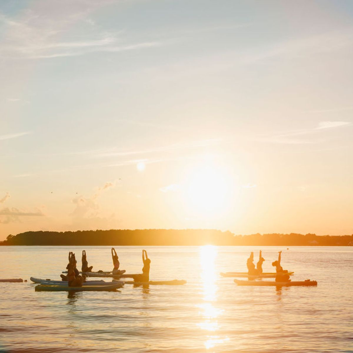 Yoga Class On Paddleboards